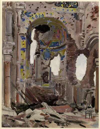 Bombed Out Interior of Albert Church by Ernest Procter